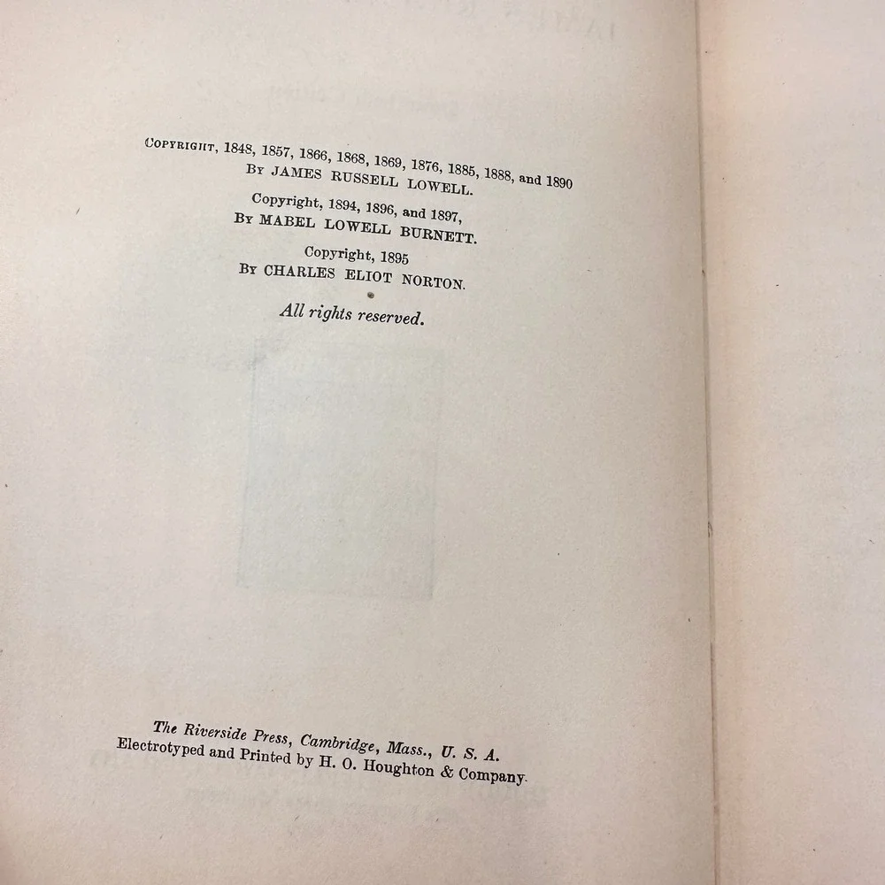 James Russell Lowell Complete Poems 1899 Household Edition Antique Gilt Green‎